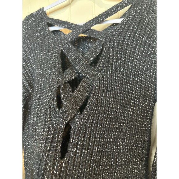 Windsor Womens Long Sleeve Distressd Boho grunge tunic long length sweater sz M - Picture 7 of 8